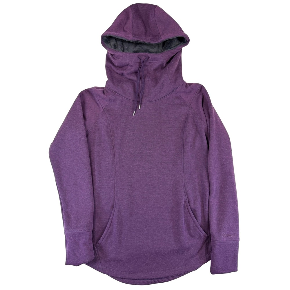 Marmot Women Large Plum Purple Fleece Lined High Neck Hoodie Pullover Gorpcore